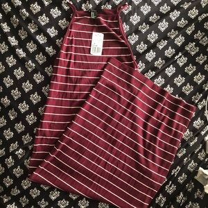 NWT Forever 21 Burgundy Striped Bodycon